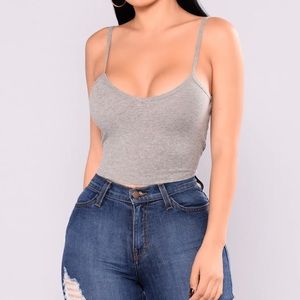 FashionNova Grey Cropped Tank